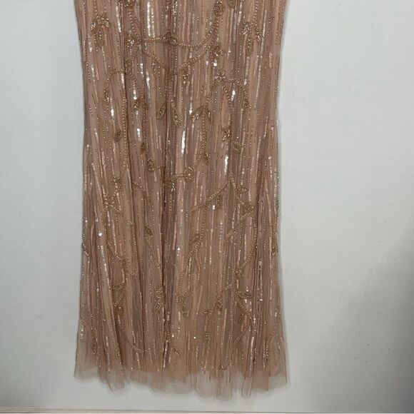 Mac Duggal 9064 Size 14 Embellished V-neck Wrap Top Cape Trumpet Gown, Blush - Picture 8 of 10